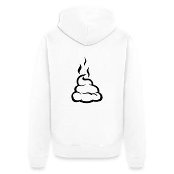 shit Pooh cow dung Dirt 1503 - Unisex Premium Organic Zip Hoodie - white - Back - Thijin (182cm)