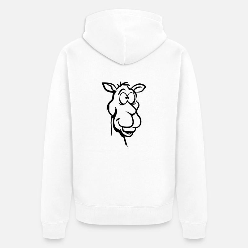 Kamel witzig tier lustig - Unisex Premium Bio Zip Hoodie - Weiß