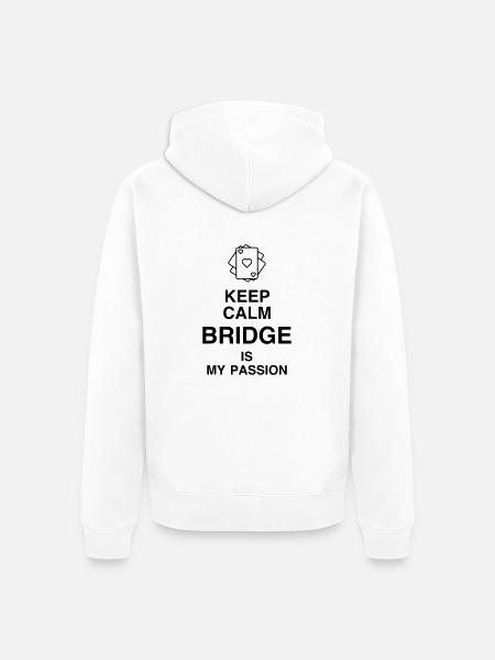 bridge / bridgeur / bridgeuse / cartes - Veste à capuche bio Premium Unisexe - blanc