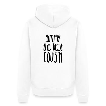 Onkel / Tante / Vetter / Cousin / Kusine - Unisex Premium Bio Zip Hoodie - Weiß - Hinten - Thijin (182cm)