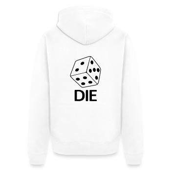 Die Dice - Unisex Premium Organic Zip Hoodie - white - Back - Thijin (182cm)