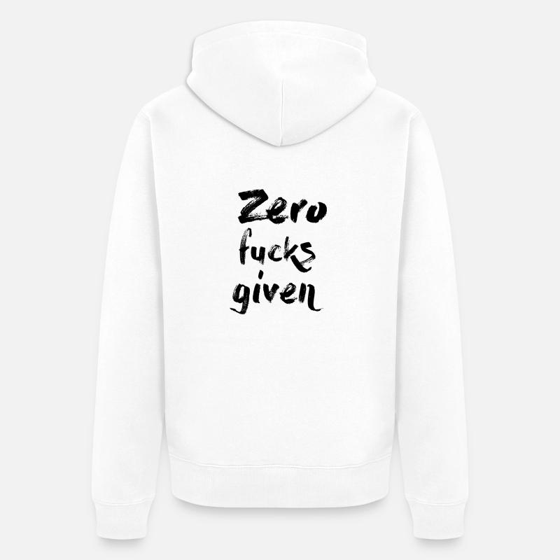 Zero Fucks Given - Veste à capuche bio Premium Unisexe - blanc
