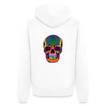 Rainbowskull, New - Unisex Premium Organic Zip Hoodie - white - Back - Thijin (182cm)