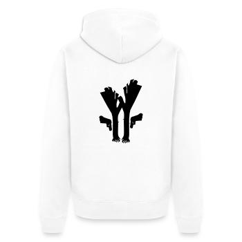 Lauch Fiction - Unisex Premium Bio Zip Hoodie - Weiß - Hinten - Thijin (182cm)