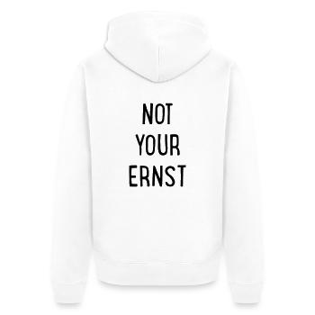 Not your Ernst - Unisex Premium Bio Zip Hoodie - Weiß - Hinten - Thijin (182cm)