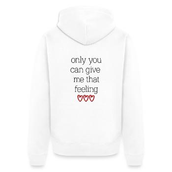 love love Saint-Valentin en amour Dicton anglais - Veste à capuche bio Premium Unisexe - blanc - Dos - Thijin (182cm)
