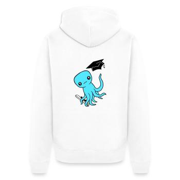 Octopus High School Graduation Passed College - Unisex Premium Organic Zip Hoodie - white - Back - Thijin (182cm)