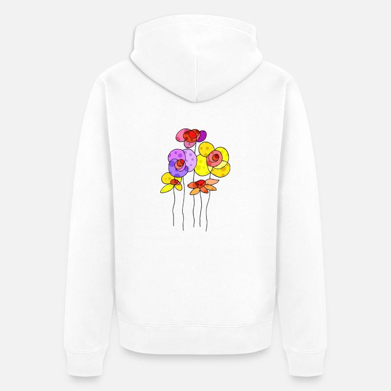 Fleur - Veste à capuche bio Premium Unisexe - blanc