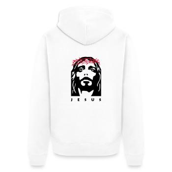 jesus - Veste à capuche bio Premium Unisexe - blanc - Dos - Thijin (182cm)