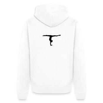Turnerin - Unisex Premium Bio Zip Hoodie - Weiß - Hinten - Thijin (182cm)