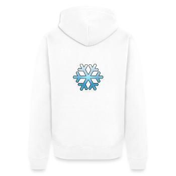 Schneeflocke - Unisex Premium Bio Zip Hoodie - Weiß - Hinten - Thijin (182cm)