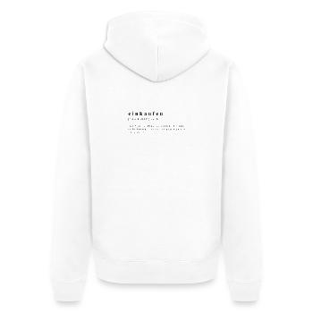 Shopping - Verbe - L’art de l’abondance - Veste à capuche bio Premium Unisexe - blanc - Dos - Thijin (182cm)