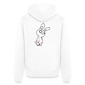 Zombie Hase – Gothic Bunny Halloween Blut Shirt - Unisex Premium Bio Zip Hoodie - Weiß - Hinten - Thijin (182cm)