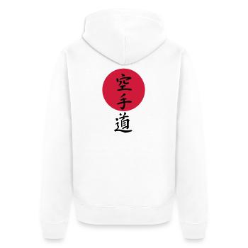 Karate - Unisex Premium Bio Zip Hoodie - Weiß - Hinten - Thijin (182cm)
