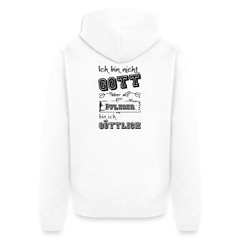 Göttlicher Pfleger Geschenk - Unisex Premium Bio Zip Hoodie - Weiß - Hinten - Thijin (182cm)
