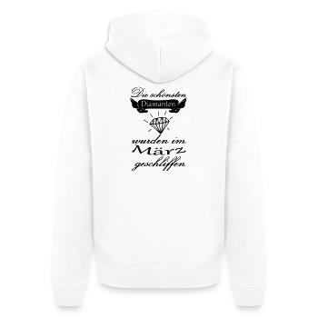 März Diamanten Geburtstag Geschenk Spruch - Unisex Premium Bio Zip Hoodie - Weiß - Hinten - Thijin (182cm)