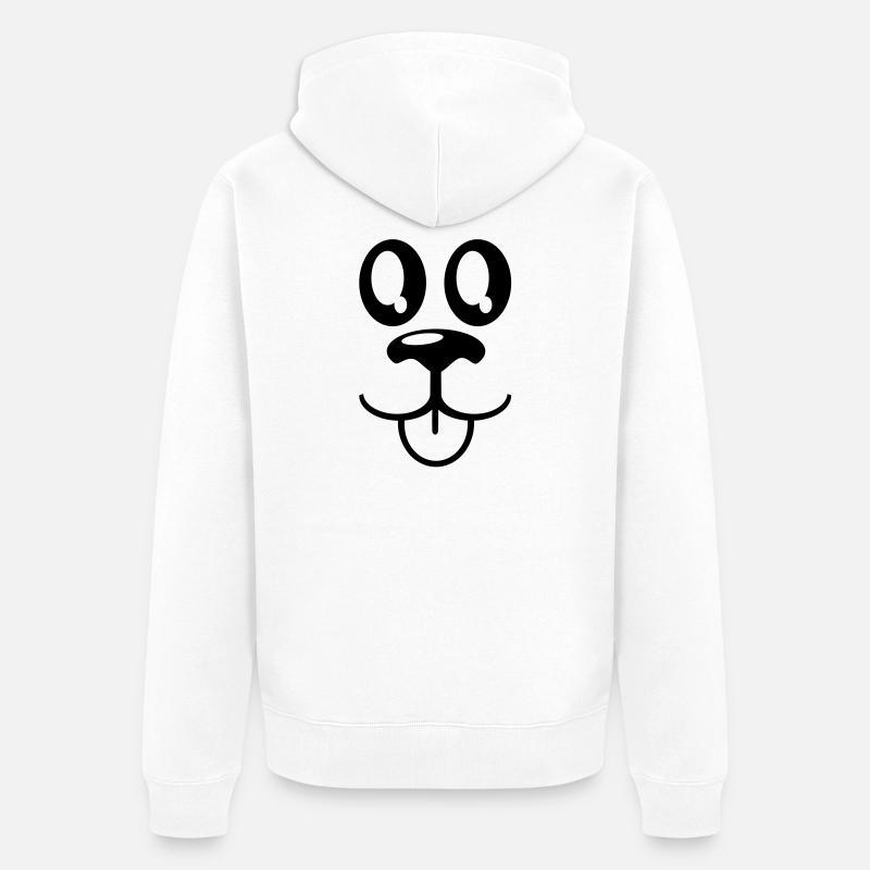 face à des animaux - Veste à capuche bio Premium Unisexe - blanc