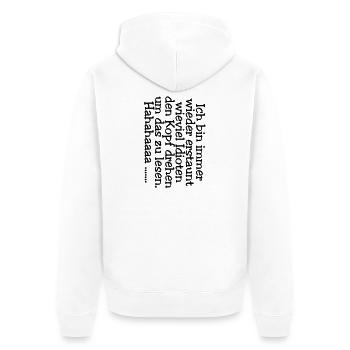 rotation de la tête - idiots - Veste à capuche bio Premium Unisexe - blanc - Dos - Thijin (182cm)