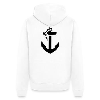 anchor - Unisex Premium Organic Zip Hoodie - white - Back - Thijin (182cm)