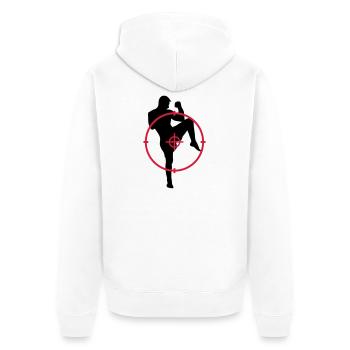 Kickboxing / Kickboxer / Kick Boxing / Kick Boxer - Unisex Premium Organic Zip Hoodie - white - Back - Thijin (182cm)
