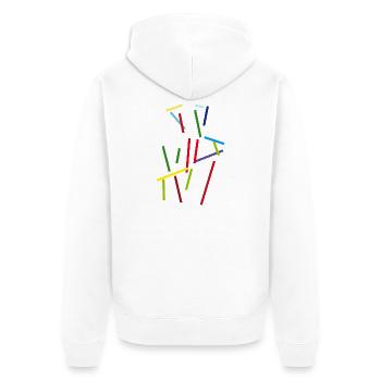 Colors Strokes - Lines Game - Unisex Premium Organic Zip Hoodie - white - Back - Thijin (182cm)