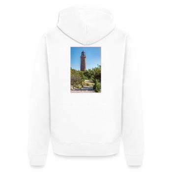 Leuchtturm Darsser Ort Ostsee Weststrand - Unisex Premium Bio Zip Hoodie - Weiß - Hinten - Thijin (182cm)