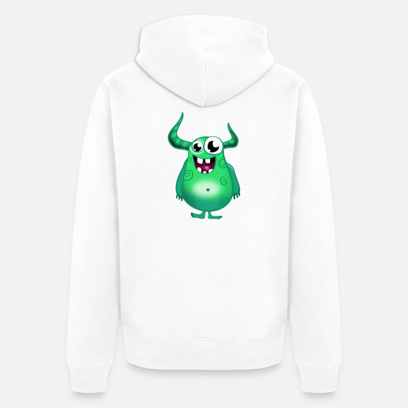 Vert monstre - Veste à capuche bio Premium Unisexe - blanc