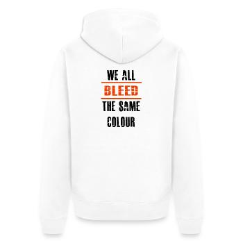 Human rights, equality - Unisex Premium Organic Zip Hoodie - white - Back - Thijin (182cm)