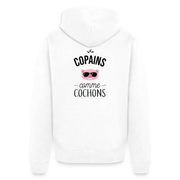 Copains comme cochons - Veste à capuche bio Premium Unisexe - blanc - Dos - Thijin (182cm)