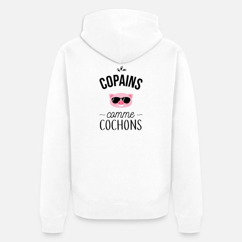 Copains comme cochons - Veste à capuche bio Premium Unisexe - blanc