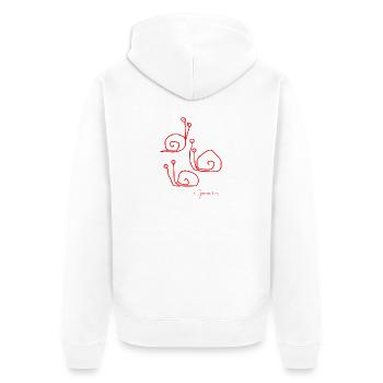 Snailmeeting © Chyropterum Innoxius - Unisex Premium Organic Zip Hoodie - white - Back - Thijin (182cm)