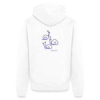 Snailmeeting © Chyropterum Innoxius - Unisex Premium Organic Zip Hoodie - white - Back - Thijin (182cm)