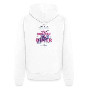 Mythical Wheel of the Legend - Unisex Premium Organic Zip Hoodie - white - Back - Thijin (182cm)