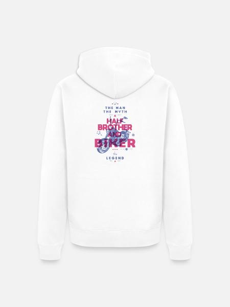 Mythical Wheel of the Legend - Unisex Premium Organic Zip Hoodie - white