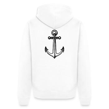 Anchor - Unisex Premium Organic Zip Hoodie - white - Back - Thijin (182cm)