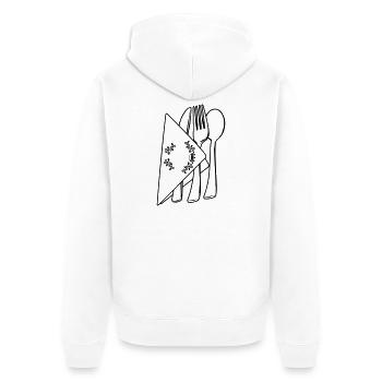 Couverts en serviette de supension lux - Veste à capuche bio Premium Unisexe - blanc - Dos - Thijin (182cm)