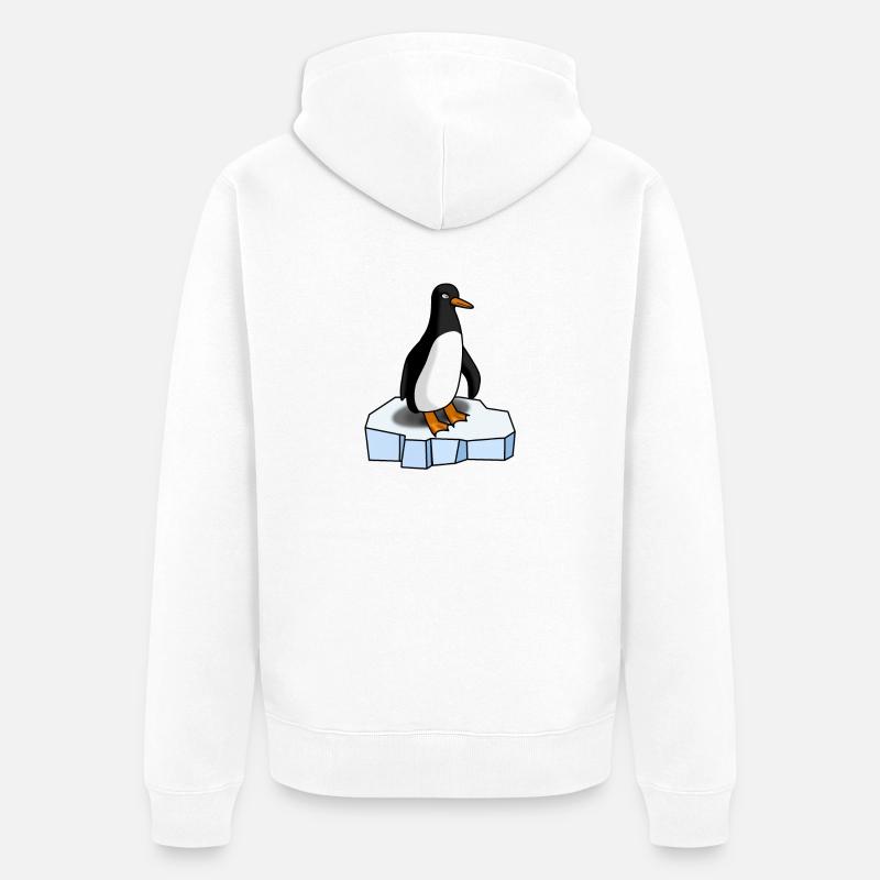 Pingouin mignon - Veste à capuche bio Premium Unisexe - blanc
