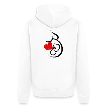 Bébé Ventre Coeur Bébé Grossesse Grossesse Maman - Veste à capuche bio Premium Unisexe - blanc - Dos - Thijin (182cm)