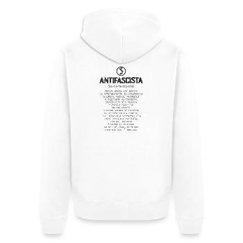 Antifaschistische Definition - Unisex Premium Bio Zip Hoodie - Weiß - Hinten - Thijin (182cm)