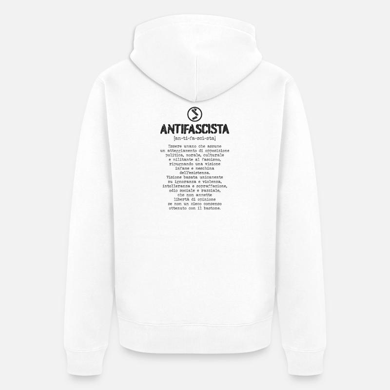 Définition antifasciste - Veste à capuche bio Premium Unisexe - blanc