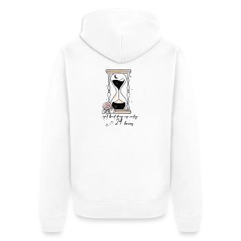 Celestial Bloom Gold Stars - Unisex Premium Organic Zip Hoodie - white - Back - Thijin (182cm)