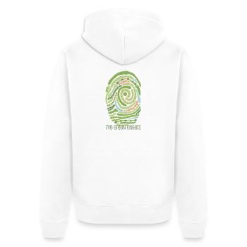 Garden fingerprint - Unisex Premium Organic Zip Hoodie - white - Back - Thijin (182cm)