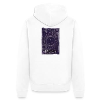 Taurus Sternbild Orbit Design - Unisex Premium Bio Zip Hoodie - Weiß - Hinten - Thijin (182cm)