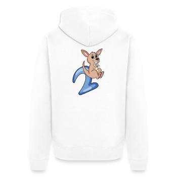 2nd birthday motif kangaroo - two years - Unisex Premium Organic Zip Hoodie - white - Back - Thijin (182cm)