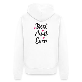 Best Aunt Ever - Unisex Premium Organic Zip Hoodie - white - Back - Thijin (182cm)