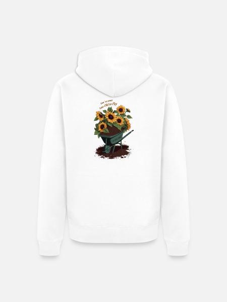 Hobbygärtner Sprüche - Unisex Premium Bio Zip Hoodie - Weiß