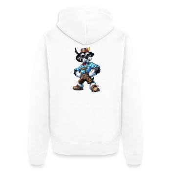 Schnauzer chien Bavière - Veste à capuche bio Premium Unisexe - blanc - Dos - Thijin (182cm)