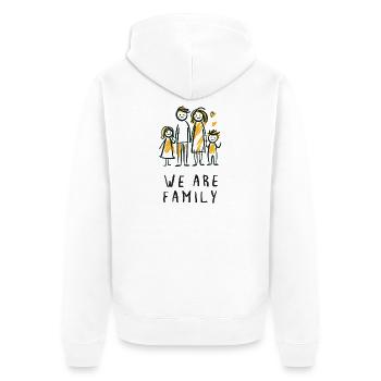 we are family vater mutter kinder liebe - Unisex Premium Bio Zip Hoodie - Weiß - Hinten - Thijin (182cm)