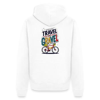 Travel by Gravel Cycling Illustration - Unisex Premium Organic Zip Hoodie - white - Back - Thijin (182cm)
