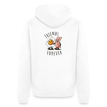 friends forever ham egg comic love - Unisex Premium Bio Zip Hoodie - Weiß - Hinten - Thijin (182cm)